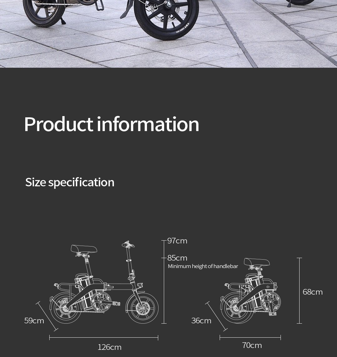 FIIDO L3 Folding Electric Moped Bike City Bike Commuter Bike 48V 350W 23.2Ah Lithium Battery 14 inch  Max 25km/h 130Km Max Mileage Long Distance - Grey