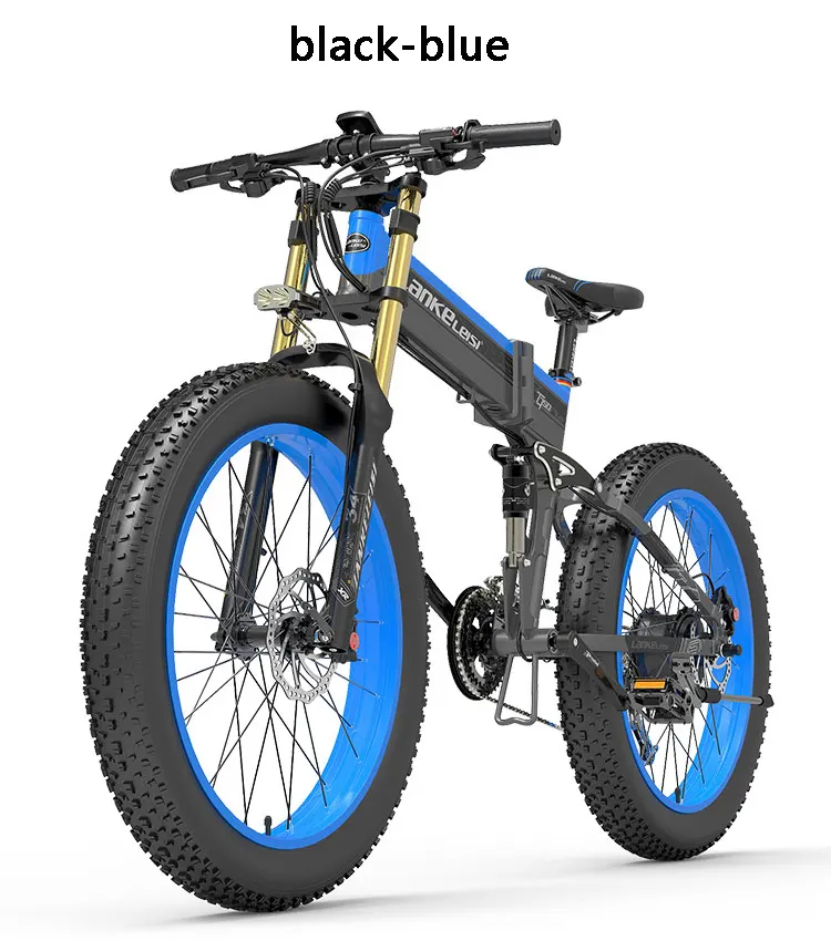 LANKELEISI XT750PLUS 1000W electric bicycle 48v 17.5ah 26 inch folding fat tire electric bike 27 speed mountain bike