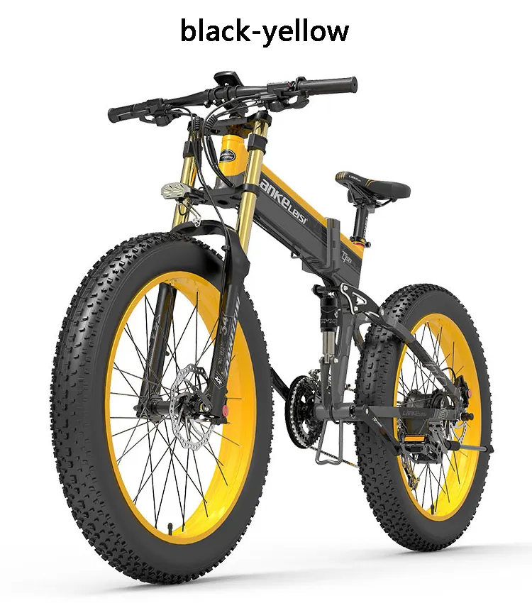 LANKELEISI XT750PLUS 1000W electric bicycle 48v 17.5ah 26 inch folding fat tire electric bike 27 speed mountain bike